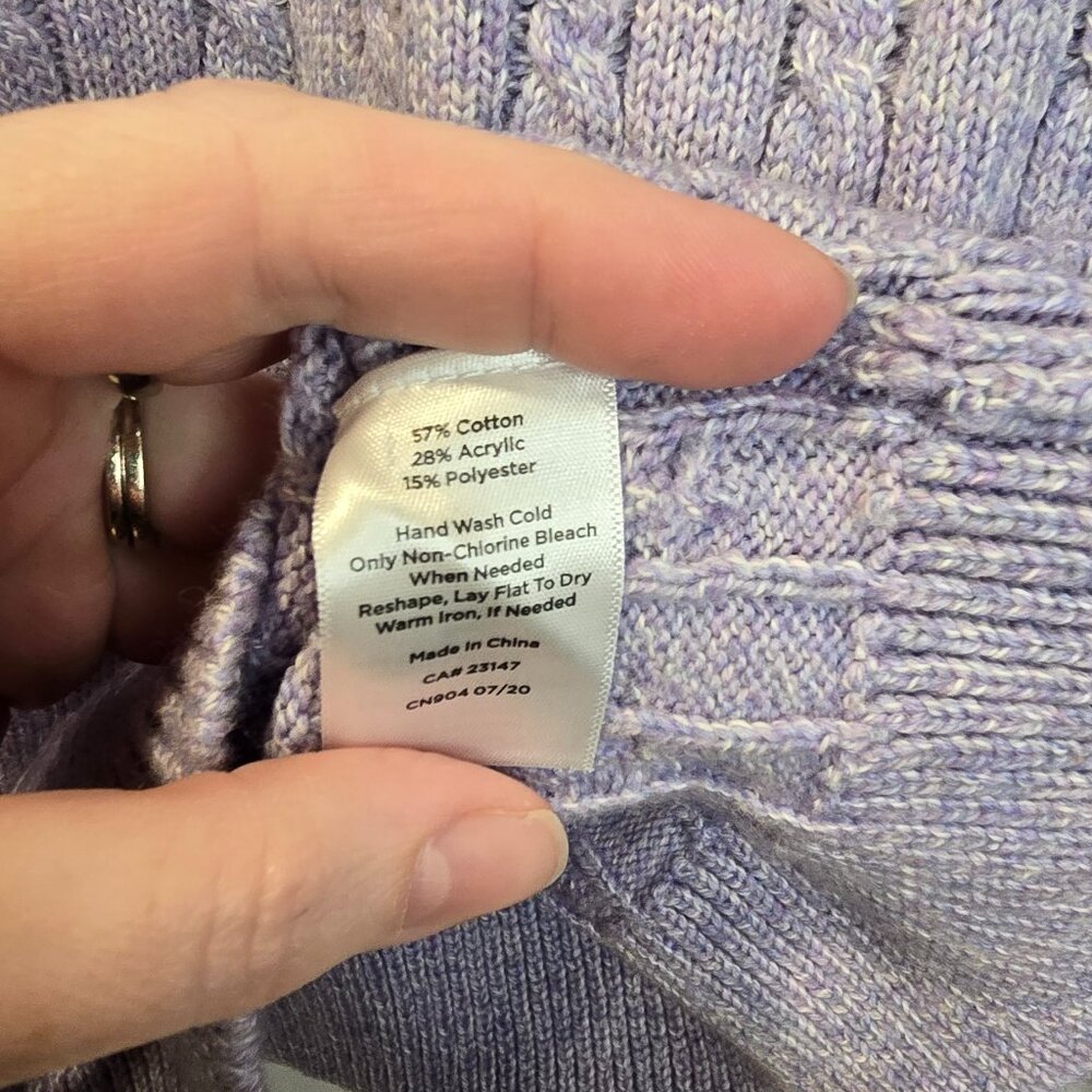 Talbots Purple Knited Sweater Size Large Button Accents - Picture 6 of 10